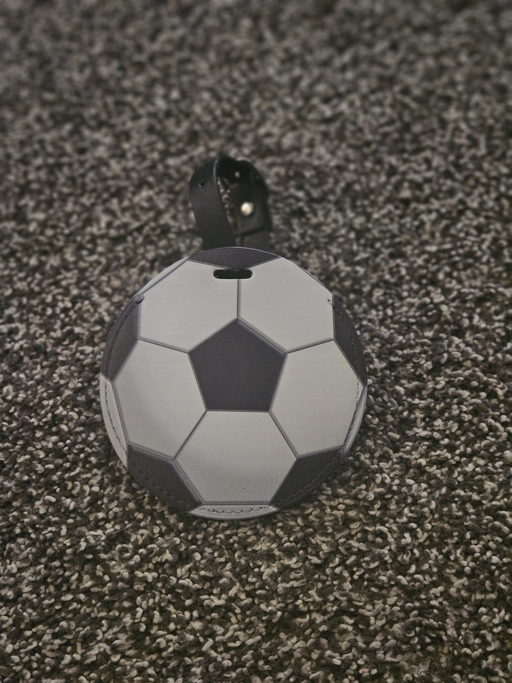 Soccer Ball Luggage Tag - Black and White